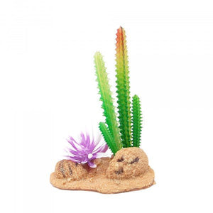 Eco Tech Desert Cactus w/Brush & Rock 13cm - Jurassic Jungle