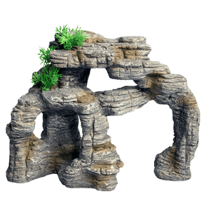 Aqua One Ornament Rock Cliff With Plant - Jurassic Jungle