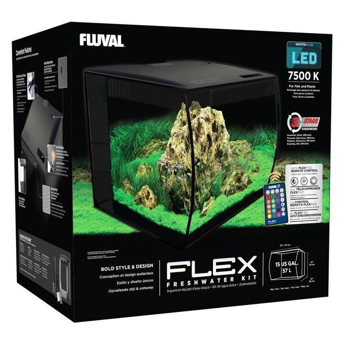 Fluval Flex Aquarium Black 57L - Jurassic Jungle