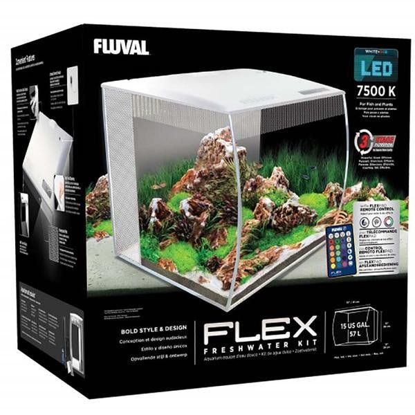 Fluval Flex Aquarium White 57L - Jurassic Jungle