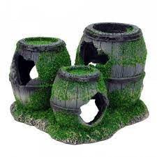 Moss with 3 barrels 16x10cm - Jurassic Jungle