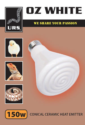 Oz White Ceramic Heater 150w - Jurassic Jungle