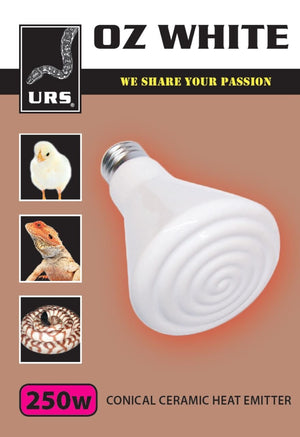 Oz White Ceramic Heater 250w - Jurassic Jungle