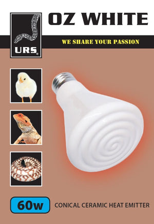 Oz White Ceramic Heater 60w - Jurassic Jungle