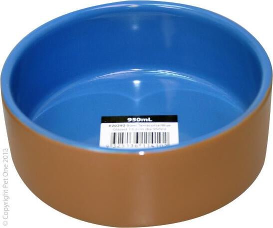 Terracotta Blue Bowl 15.2cm