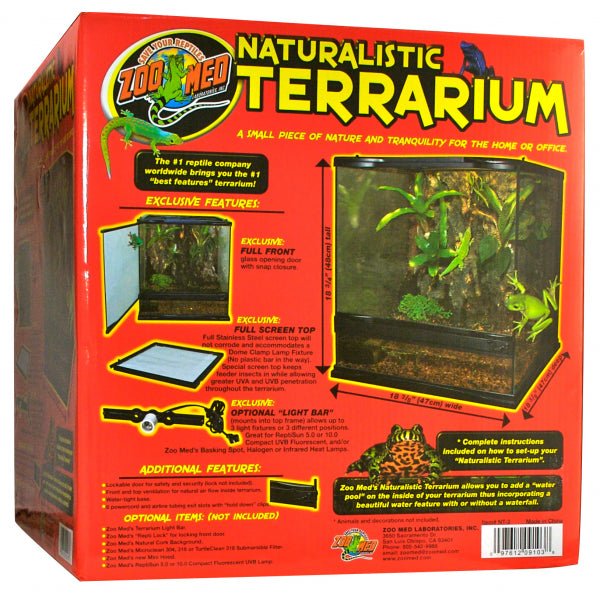 Zoo Med Naturalistic Glass Terrarium 45x45x45cm - Jurassic Jungle